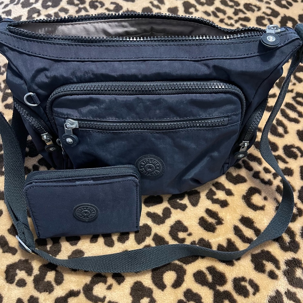 Kipling Dark Blue Messenger Bag with Wallet